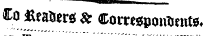Co fceaUera $c Correspondents