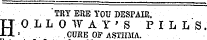TRY ERE YOU DESPAIR. HOLLO WAY'S PILLS. 1 . . .CURE OP ASTHMA.
