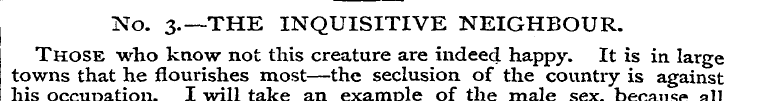 No. 3.—THE INQUISITIVE NEIGHBOUR. Those ...
