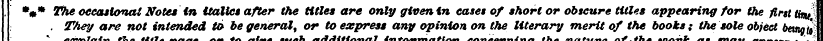 . ' *»* the occasional Notes in italics ...