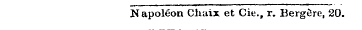 NapolGon Chaix et Cie., r. BergSre, 20.