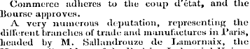 Commerce adheres to the coup d ctat, and...