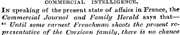 COMMERCIAL INTEI/LIGENCE. In" speaking o...