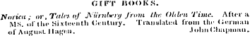 GIFT HOOKS. Norica ; or. Tales of Aurnlx...