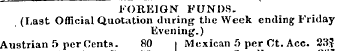 FOREIGN FUNDS. (Last Official Quotation ...